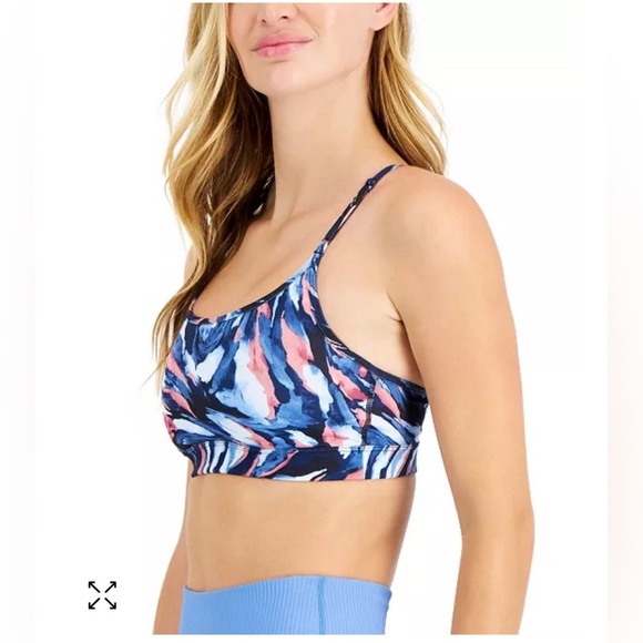 Size XS NWT Women's Painterly Waves Low-Impact Sports Bra, Created for Macy's - Picture 3 of 8